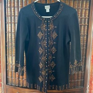 Embellished cardigan/tunic knit jacket